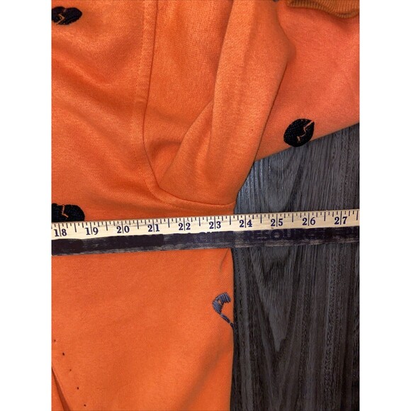 ONE 432 GOTHIC BLACKHEARTS & SAFETY PINS sweatshirt Orange Black Gray size XL - Picture 11 of 12